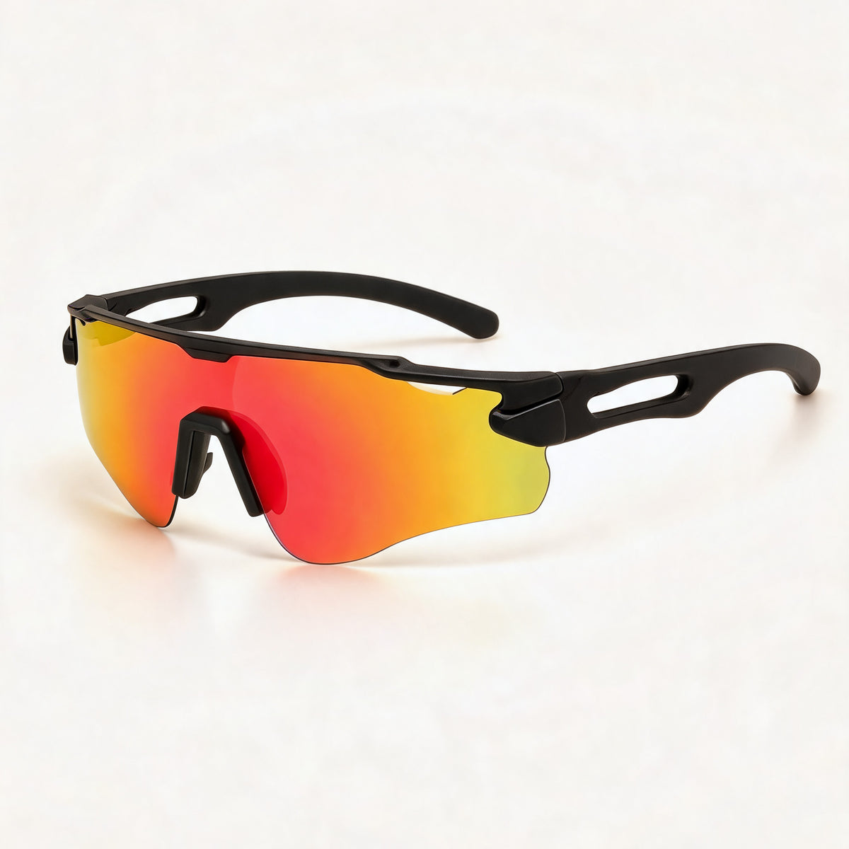 Tyffco Apex sunglasses resting on a neutral surface, studio on off-white background.