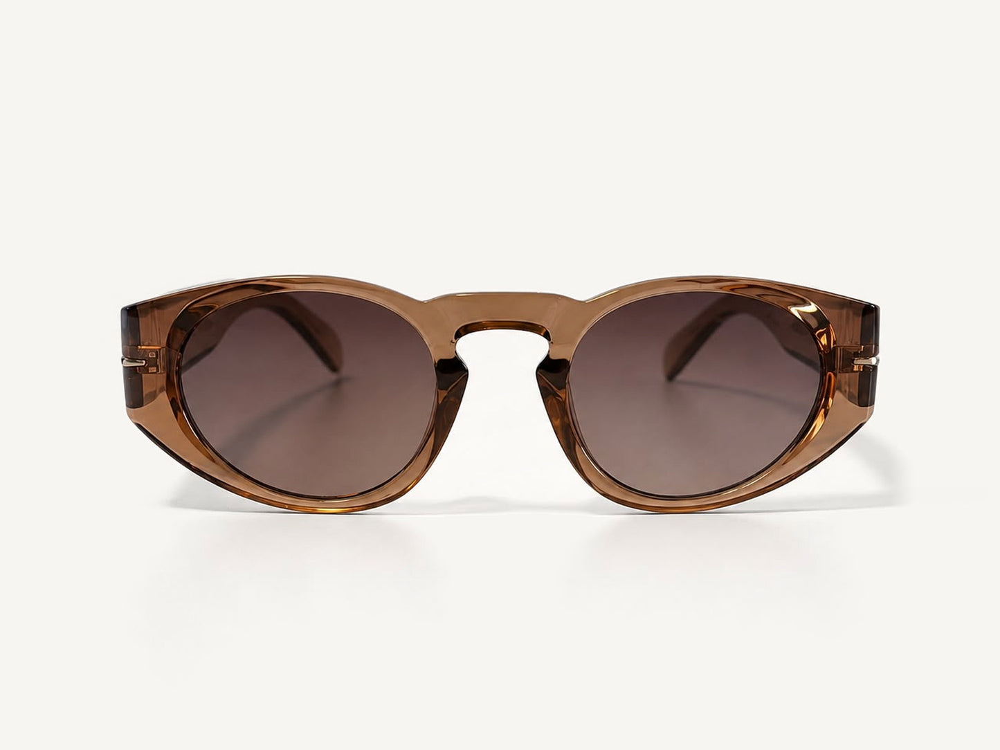 Tyffco Chloe sunglasses in Brown, studio on off-white background.